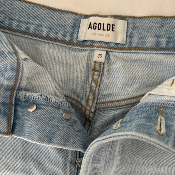 Agolde High Rise Button Fly Shorts - Picture 2 of 4